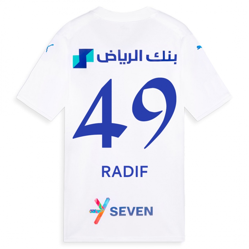 Hombre Camiseta Abdullah Radif #49 Blanco 2ª Equipación 2023/24 La Camisa Perú