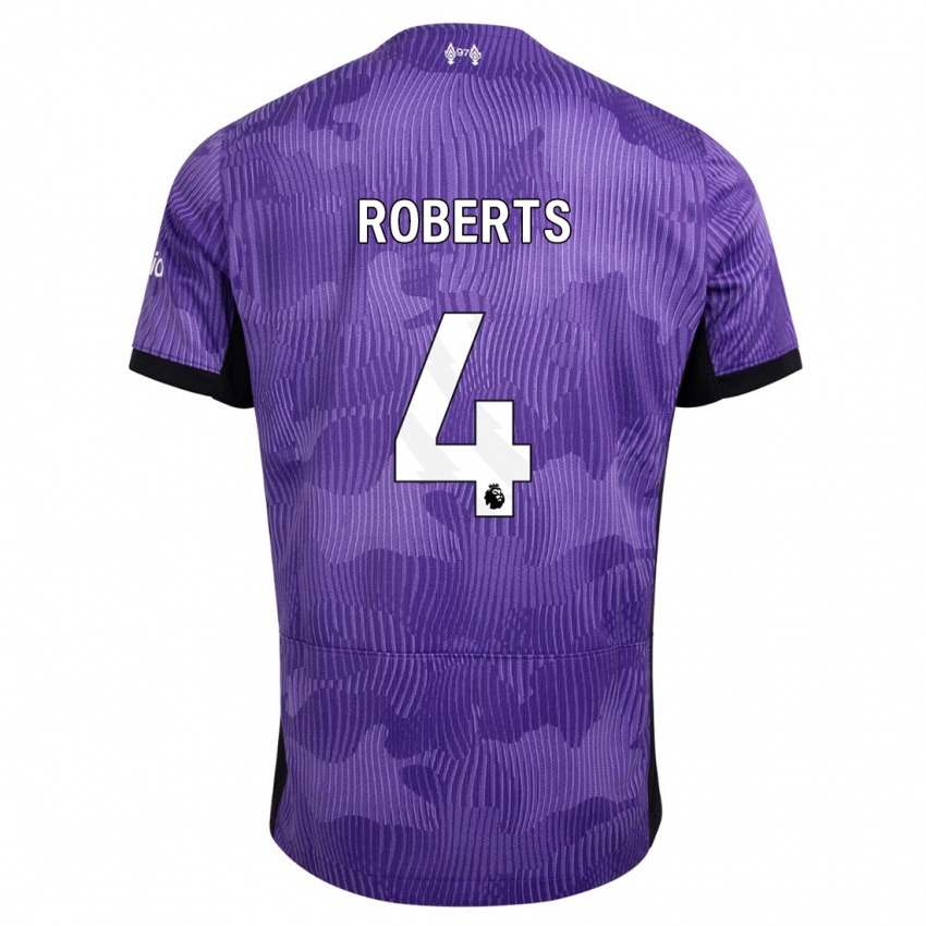 Hombre Camiseta Rhiannon Roberts #4 Púrpura Equipación Tercera 2023/24 La Camisa Perú