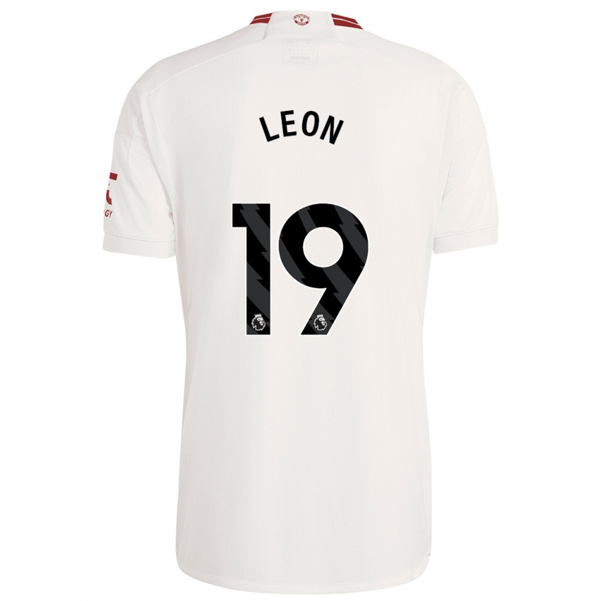 Hombre Camiseta Adriana Leon #19 Blanco Equipación Tercera 2023/24 La Camisa Perú