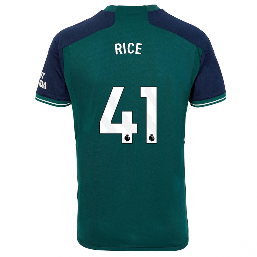 Hombre Camiseta Declan Rice #41 Verde Equipación Tercera 2023/24 La Camisa Perú