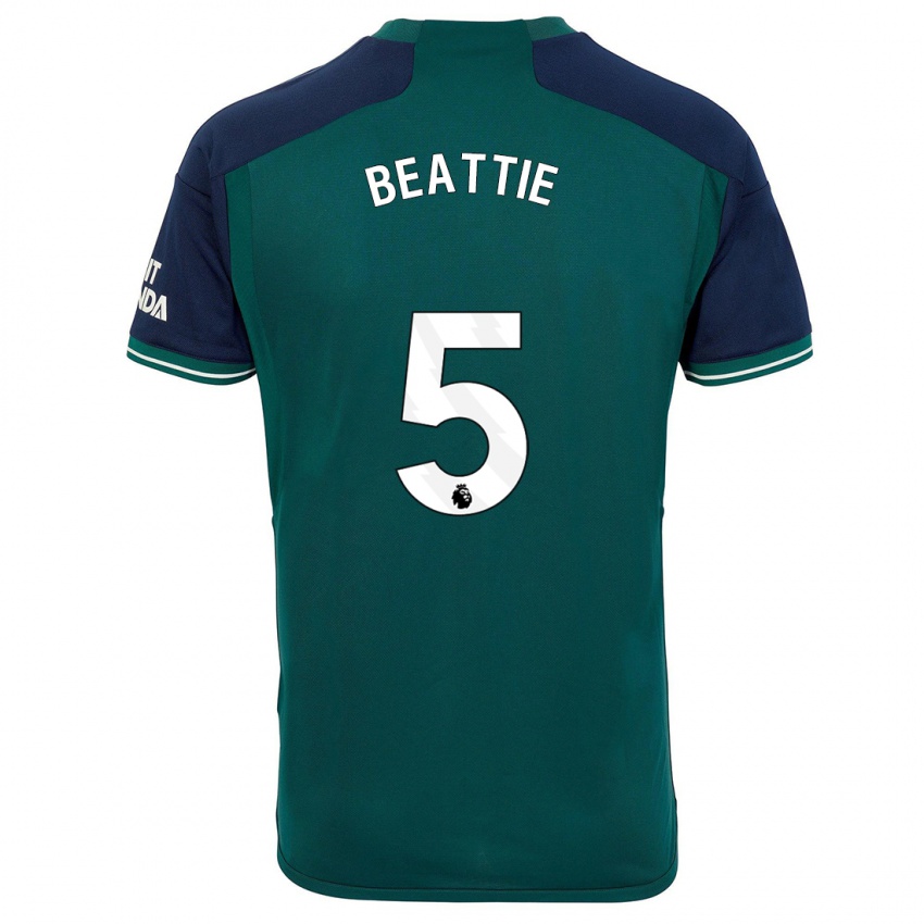 Hombre Camiseta Jen Beattie #5 Verde Equipación Tercera 2023/24 La Camisa Perú