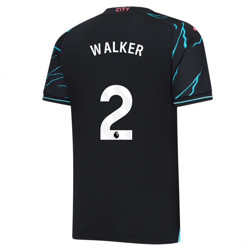 Hombre Camiseta Kyle Walker #2 Azul Oscuro Equipación Tercera 2023/24 La Camisa Perú