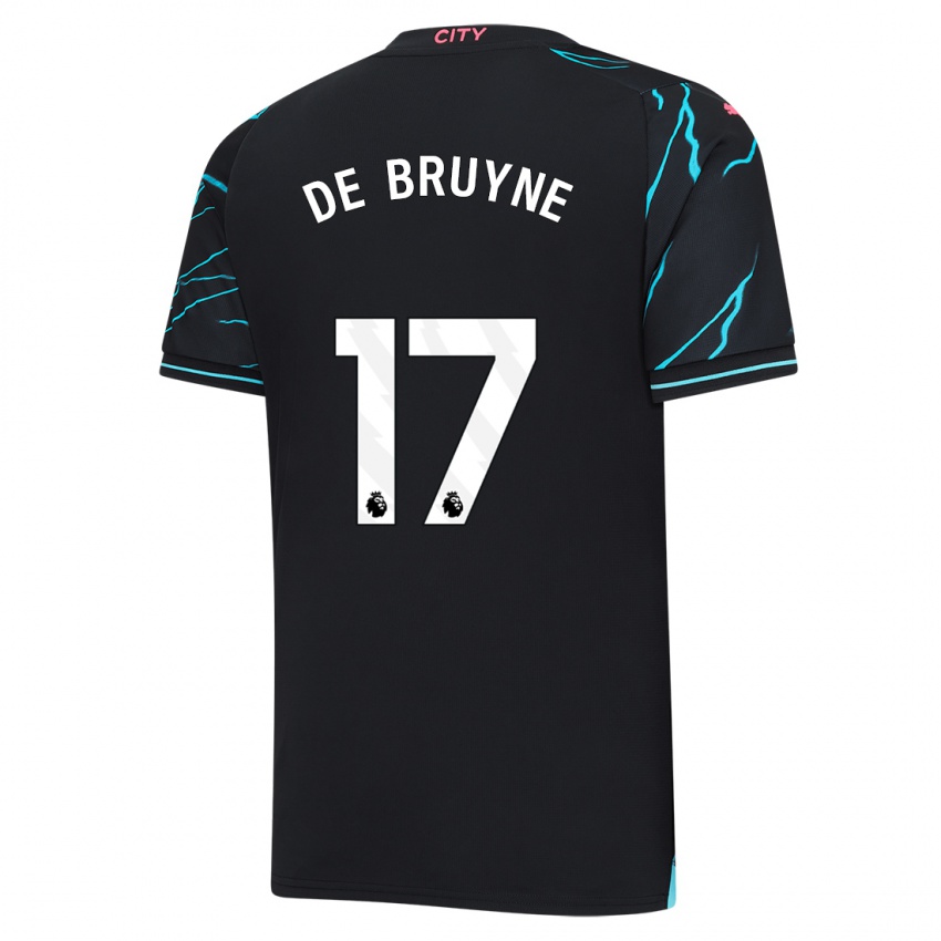 Hombre Camiseta Kevin De Bruyne #17 Azul Oscuro Equipación Tercera 2023/24 La Camisa Perú