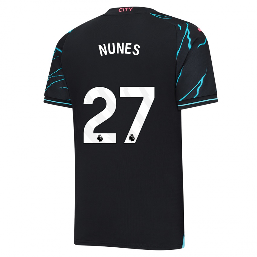 Hombre Camiseta Matheus Nunes #27 Azul Oscuro Equipación Tercera 2023/24 La Camisa Perú