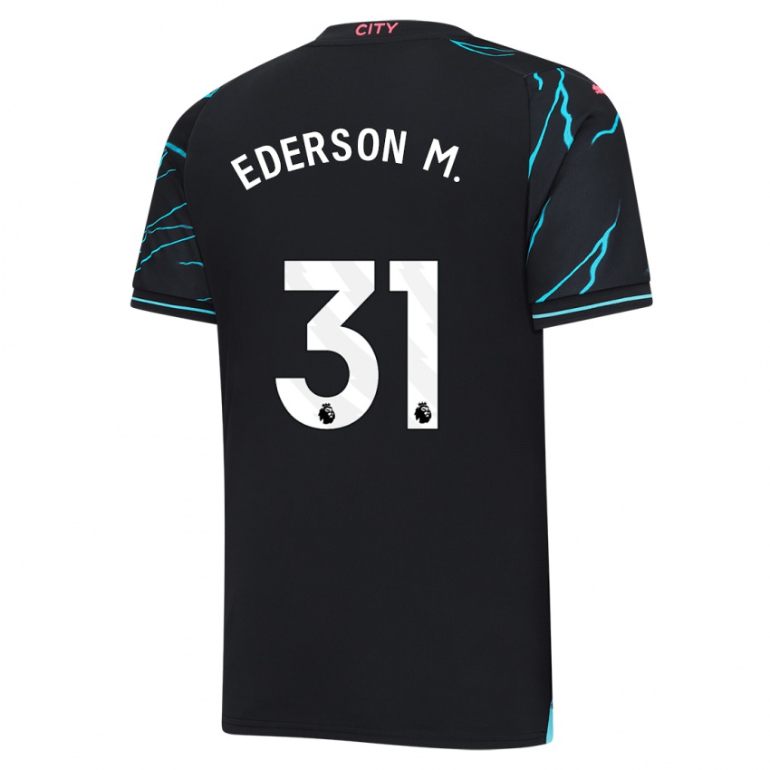 Hombre Camiseta Ederson Moraes #31 Azul Oscuro Equipación Tercera 2023/24 La Camisa Perú