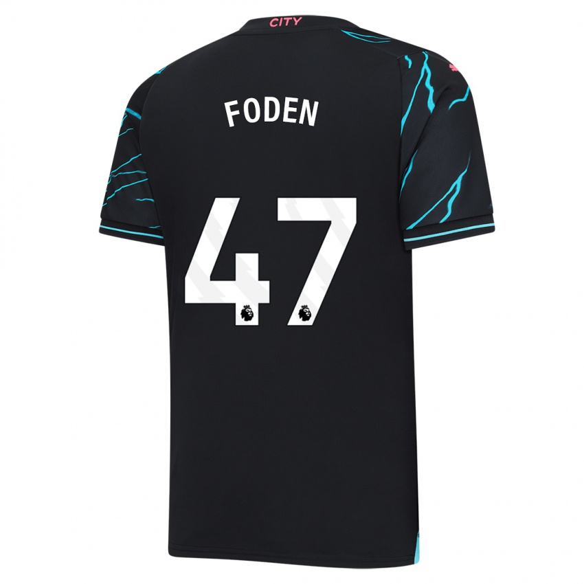 Hombre Camiseta Phil Foden #47 Azul Oscuro Equipación Tercera 2023/24 La Camisa Perú