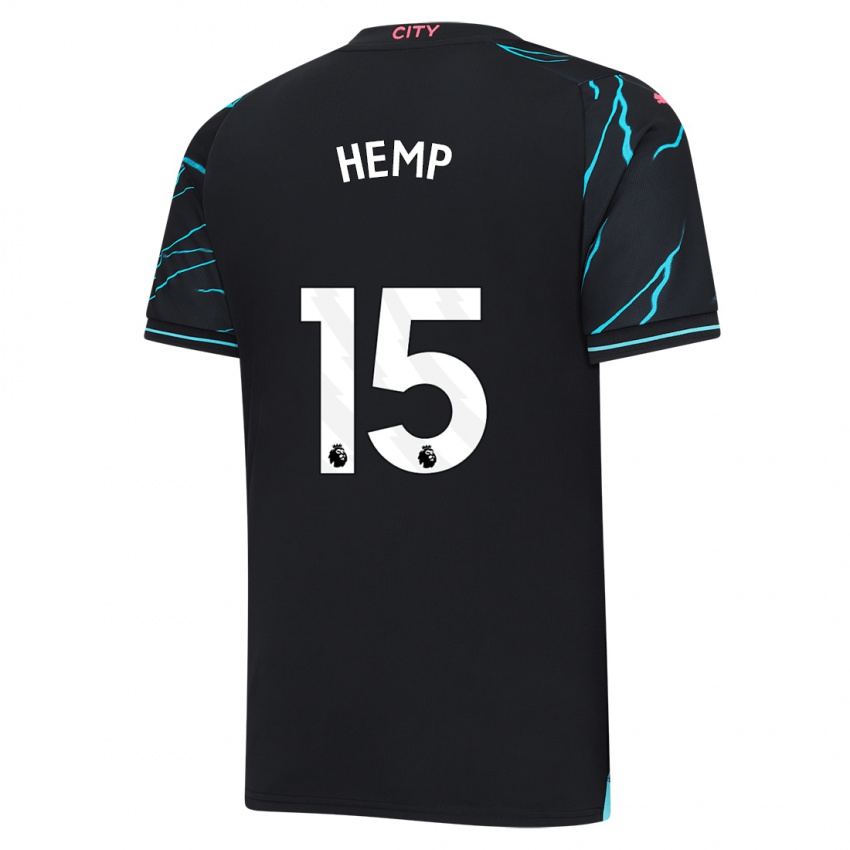 Hombre Camiseta Lauren Hemp #15 Azul Oscuro Equipación Tercera 2023/24 La Camisa Perú