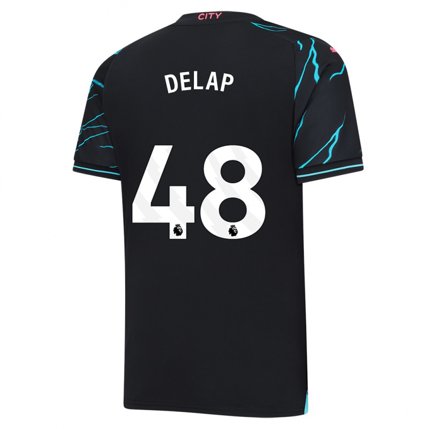 Hombre Camiseta Liam Delap #48 Azul Oscuro Equipación Tercera 2023/24 La Camisa Perú