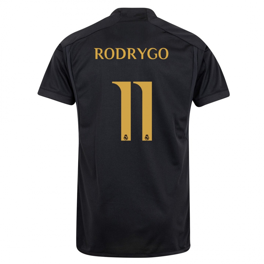 Hombre Camiseta Rodrygo #11 Negro Equipación Tercera 2023/24 La Camisa Perú