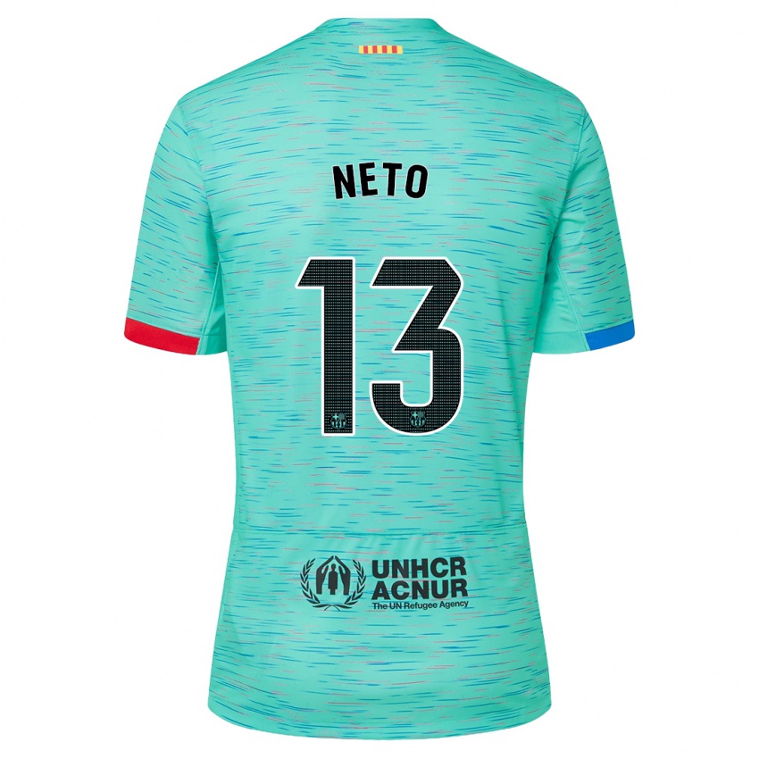 Hombre Camiseta Neto #13 Aguamarina Clara Equipación Tercera 2023/24 La Camisa Perú