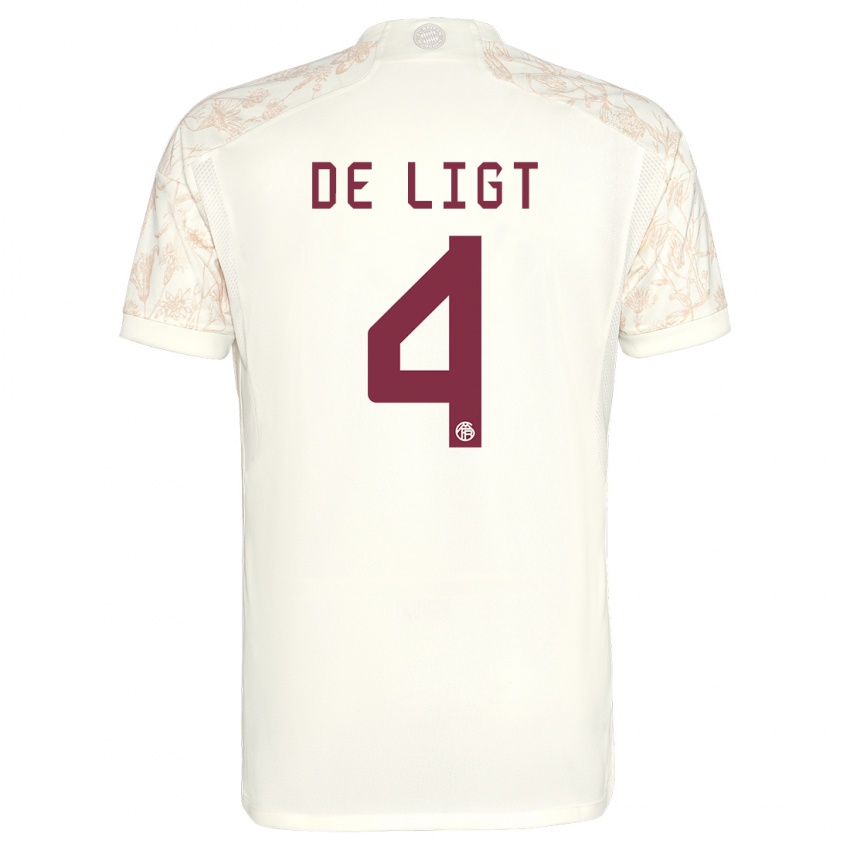 Hombre Camiseta Matthijs De Ligt #4 Blanquecino Equipación Tercera 2023/24 La Camisa Perú