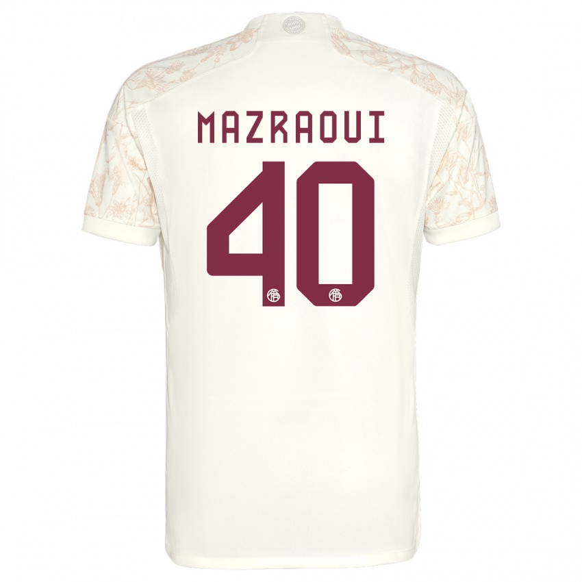 Hombre Camiseta Noussair Mazraoui #40 Blanquecino Equipación Tercera 2023/24 La Camisa Perú