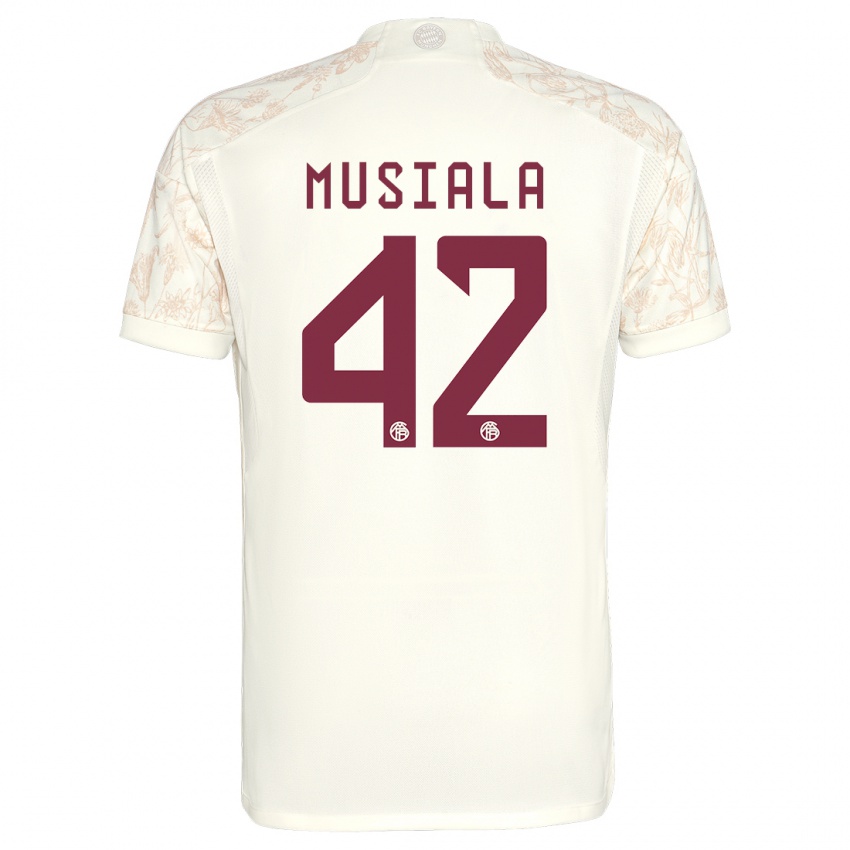 Hombre Camiseta Jamal Musiala #42 Blanquecino Equipación Tercera 2023/24 La Camisa Perú