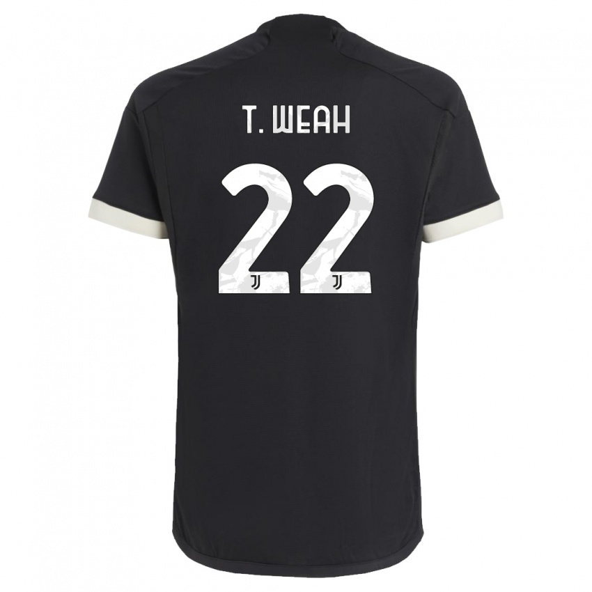 Hombre Camiseta Timothy Weah #22 Negro Equipación Tercera 2023/24 La Camisa Perú