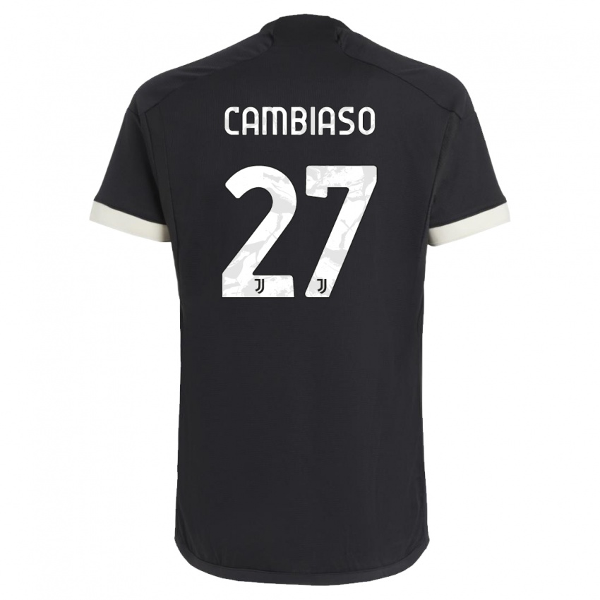 Hombre Camiseta Andrea Cambiaso #27 Negro Equipación Tercera 2023/24 La Camisa Perú