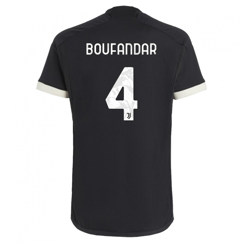 Hombre Camiseta Adam Boufandar #4 Negro Equipación Tercera 2023/24 La Camisa Perú