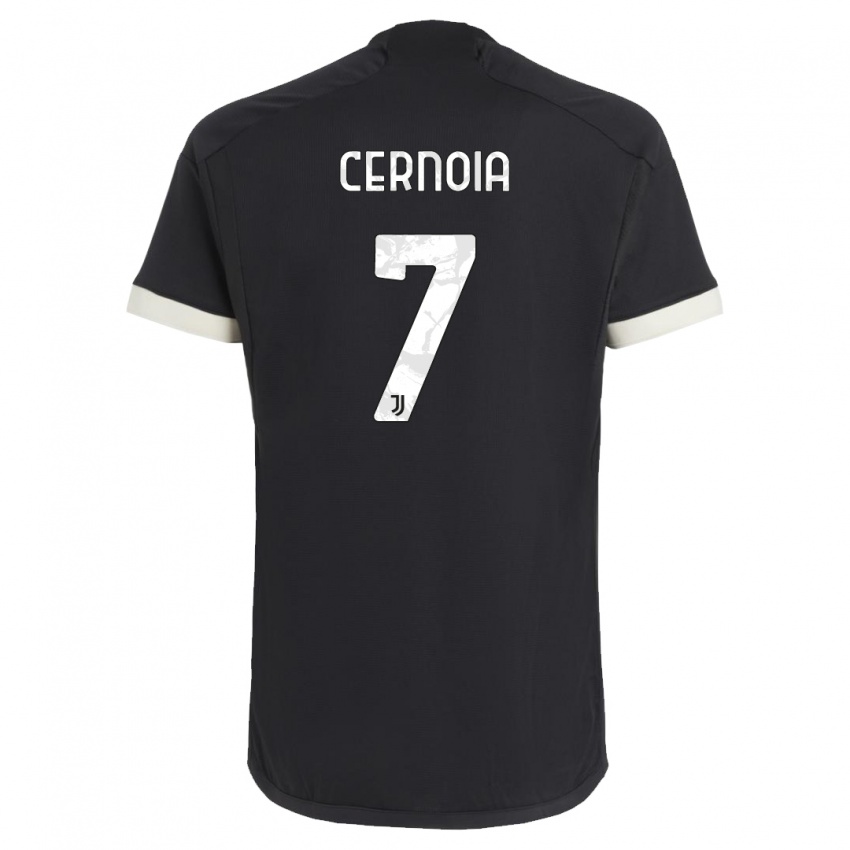 Hombre Camiseta Valentina Cernoia #7 Negro Equipación Tercera 2023/24 La Camisa Perú