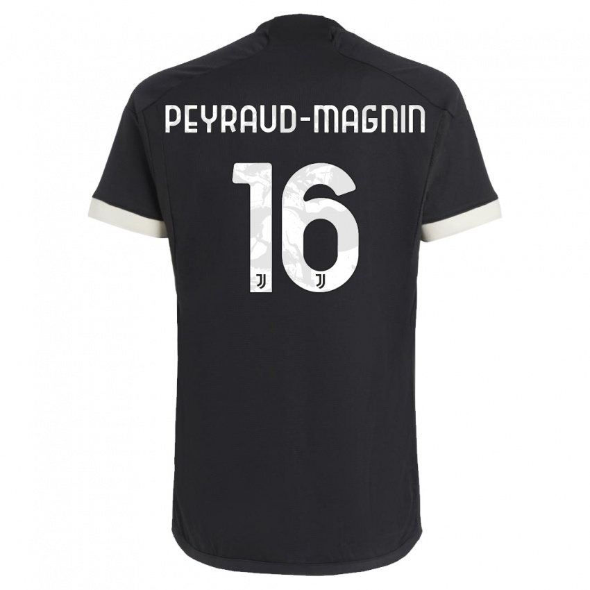 Hombre Camiseta Pauline Peyraud-Magnin #16 Negro Equipación Tercera 2023/24 La Camisa Perú