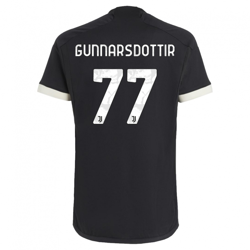 Hombre Camiseta Sara Bjork Gunnarsdottir #77 Negro Equipación Tercera 2023/24 La Camisa Perú