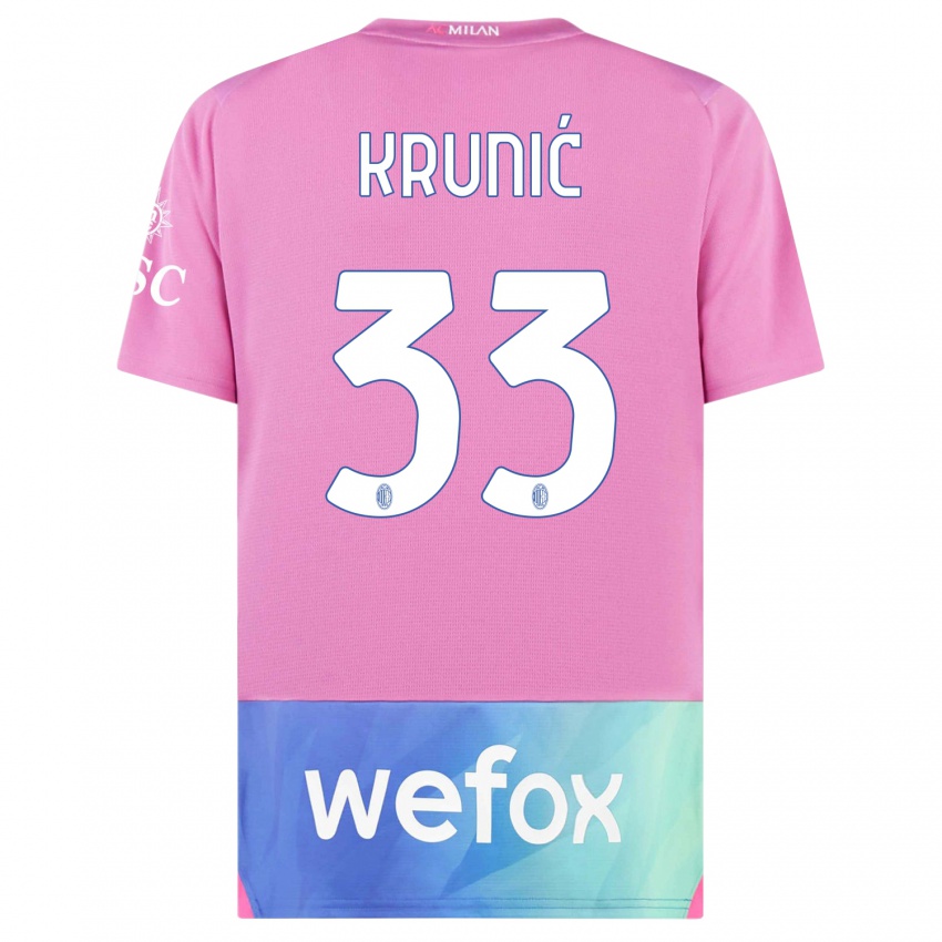 Hombre Camiseta Rade Krunic #33 Rosado Morado Equipación Tercera 2023/24 La Camisa Perú