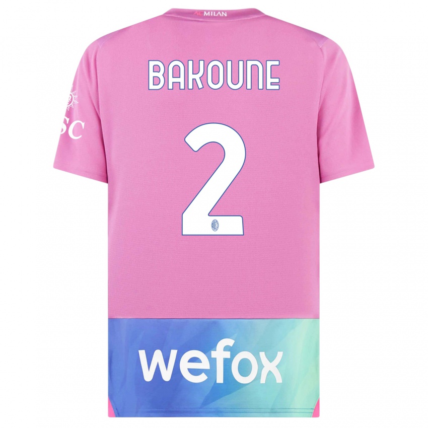 Hombre Camiseta Adam Bakoune #2 Rosado Morado Equipación Tercera 2023/24 La Camisa Perú