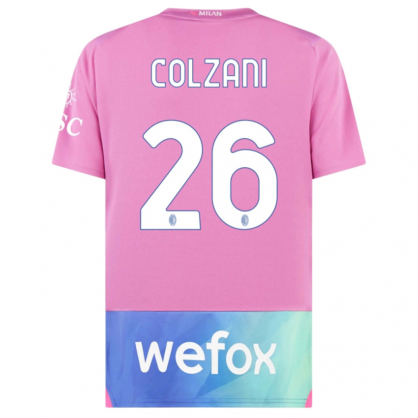 Hombre Camiseta Edoardo Colzani #26 Rosado Morado Equipación Tercera 2023/24 La Camisa Perú