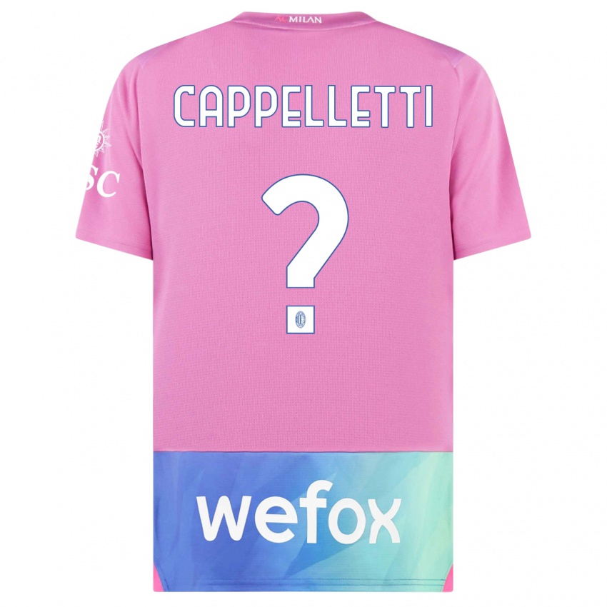 Hombre Camiseta Mattia Cappelletti #0 Rosado Morado Equipación Tercera 2023/24 La Camisa Perú