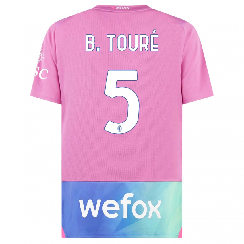 Hombre Camiseta Fode Ballo-Toure #5 Rosado Morado Equipación Tercera 2023/24 La Camisa Perú