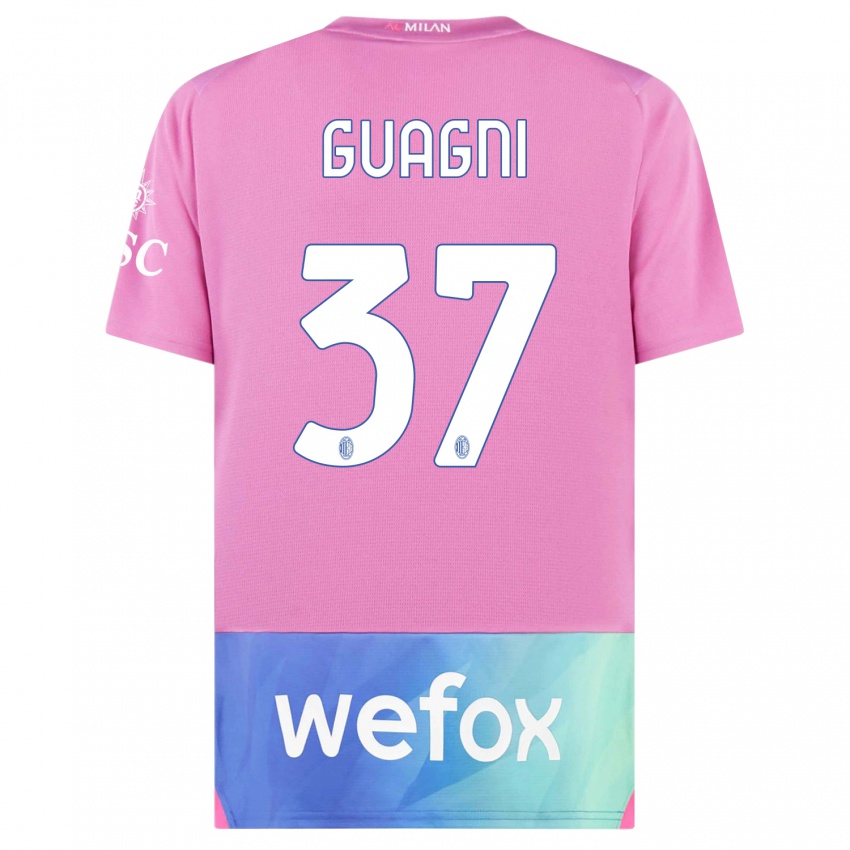 Hombre Camiseta Alia Guagni #37 Rosado Morado Equipación Tercera 2023/24 La Camisa Perú