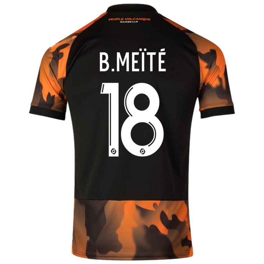 Hombre Camiseta Bamo Meïté #18 Negro Naranja Equipación Tercera 2023/24 La Camisa Perú