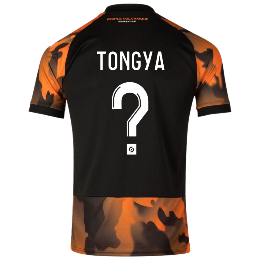 Hombre Camiseta Franco Tongya #0 Negro Naranja Equipación Tercera 2023/24 La Camisa Perú