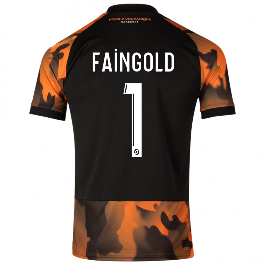 Hombre Camiseta Abbie Faingold #1 Negro Naranja Equipación Tercera 2023/24 La Camisa Perú