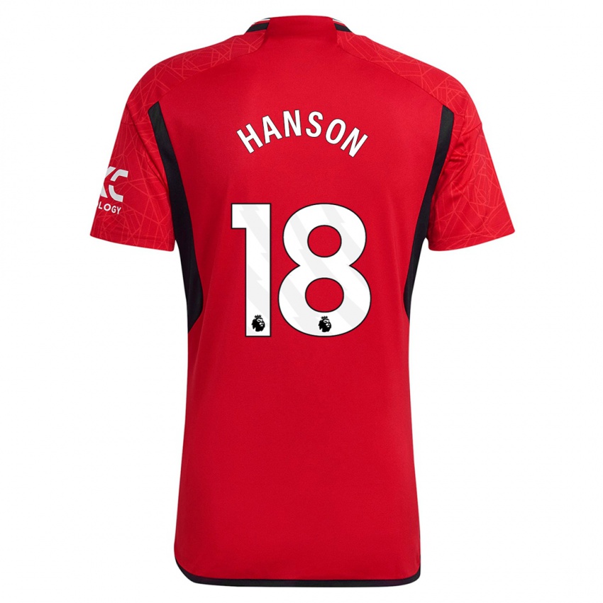 Mujer Camiseta Kirsty Hanson #18 Rojo 1ª Equipación 2023/24 La Camisa Perú