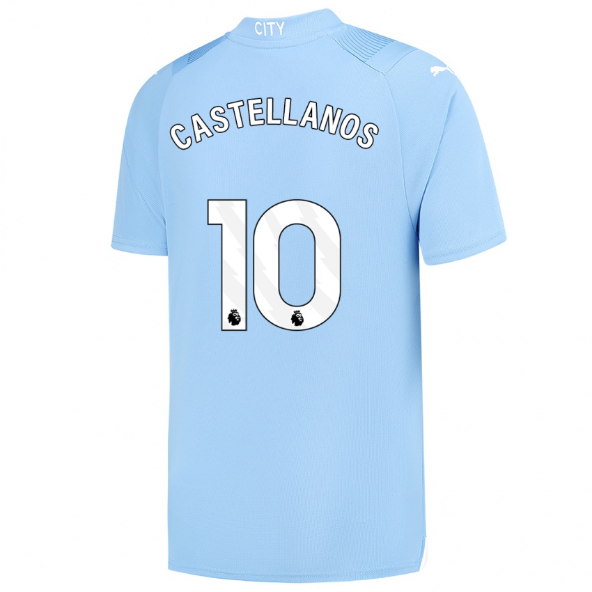 Mujer Camiseta Deyna Castellanos #10 Azul Claro 1ª Equipación 2023/24 La Camisa Perú