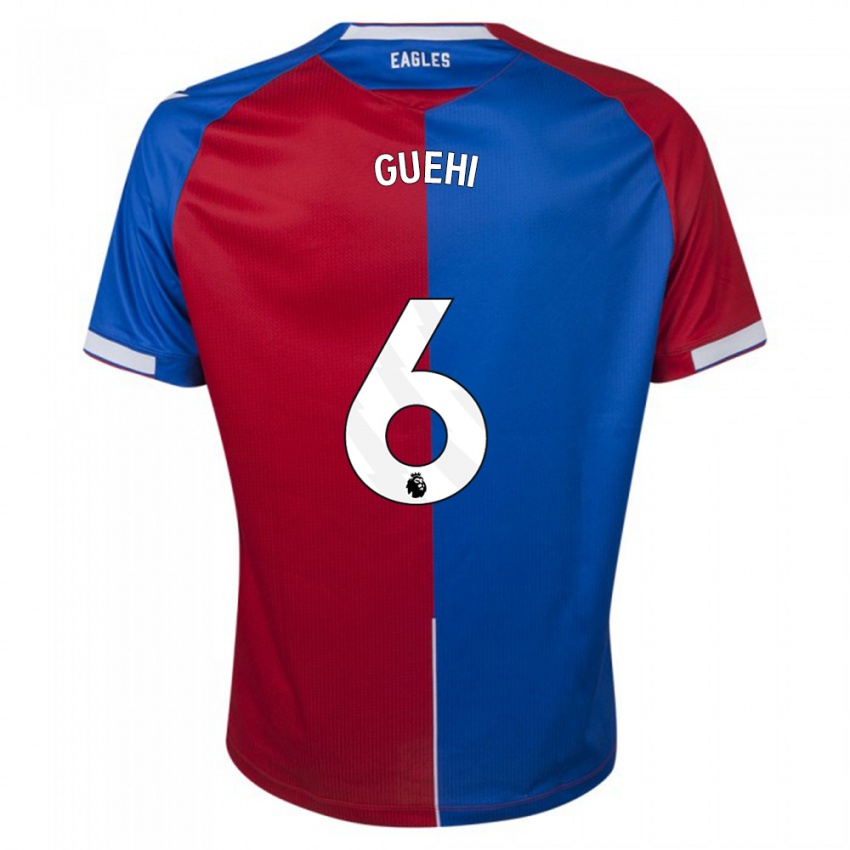 Mujer Camiseta Marc Guehi #6 Rojo Azul 1ª Equipación 2023/24 La Camisa Perú