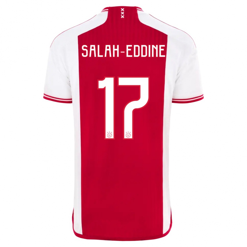 Mujer Camiseta Anass Salah-Eddine #17 Rojo Blanco 1ª Equipación 2023/24 La Camisa Perú