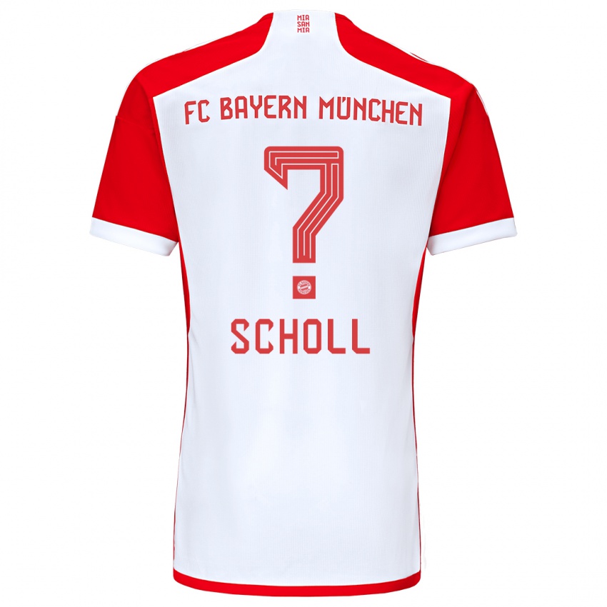 Mujer Camiseta Paul Scholl #0 Rojo Blanco 1ª Equipación 2023/24 La Camisa Perú