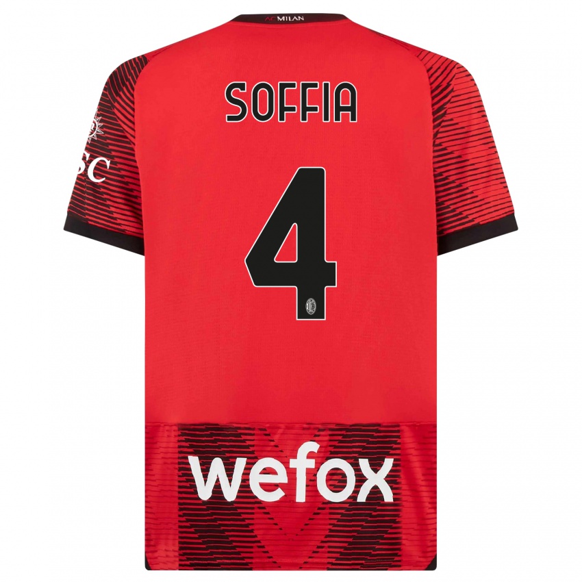 Mujer Camiseta Angelica Soffia #4 Negro Rojo 1ª Equipación 2023/24 La Camisa Perú