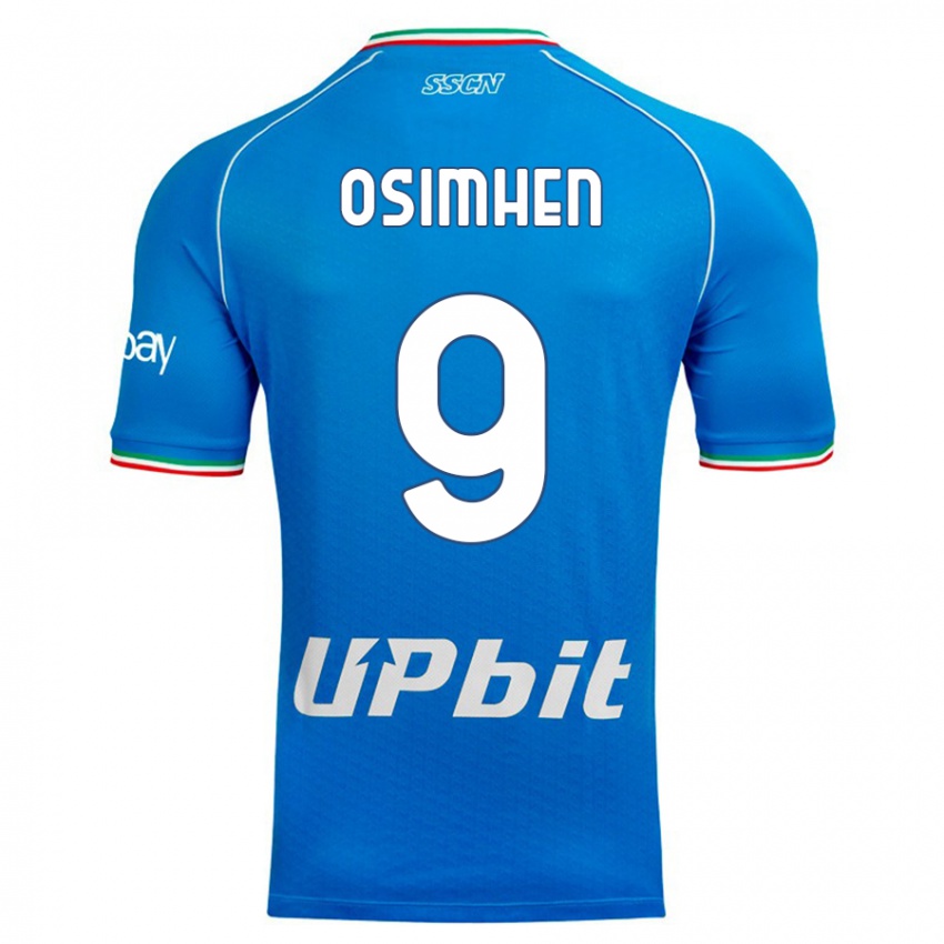 Mujer Camiseta Victor Osimhen #9 Cielo Azul 1ª Equipación 2023/24 La Camisa Perú