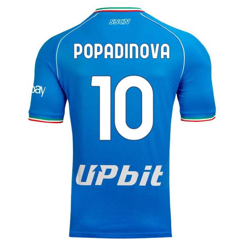 Mujer Camiseta Evdokiya Popadinova #10 Cielo Azul 1ª Equipación 2023/24 La Camisa Perú