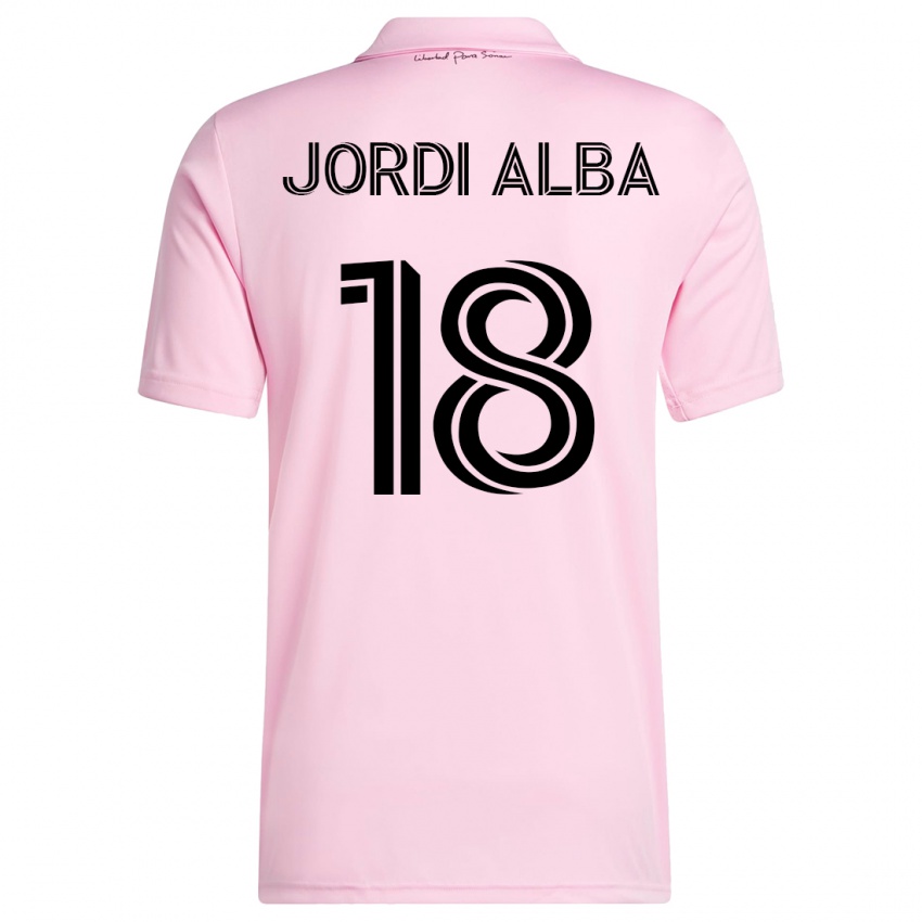 Mujer Camiseta Jordi Alba #18 Rosa 1ª Equipación 2023/24 La Camisa Perú