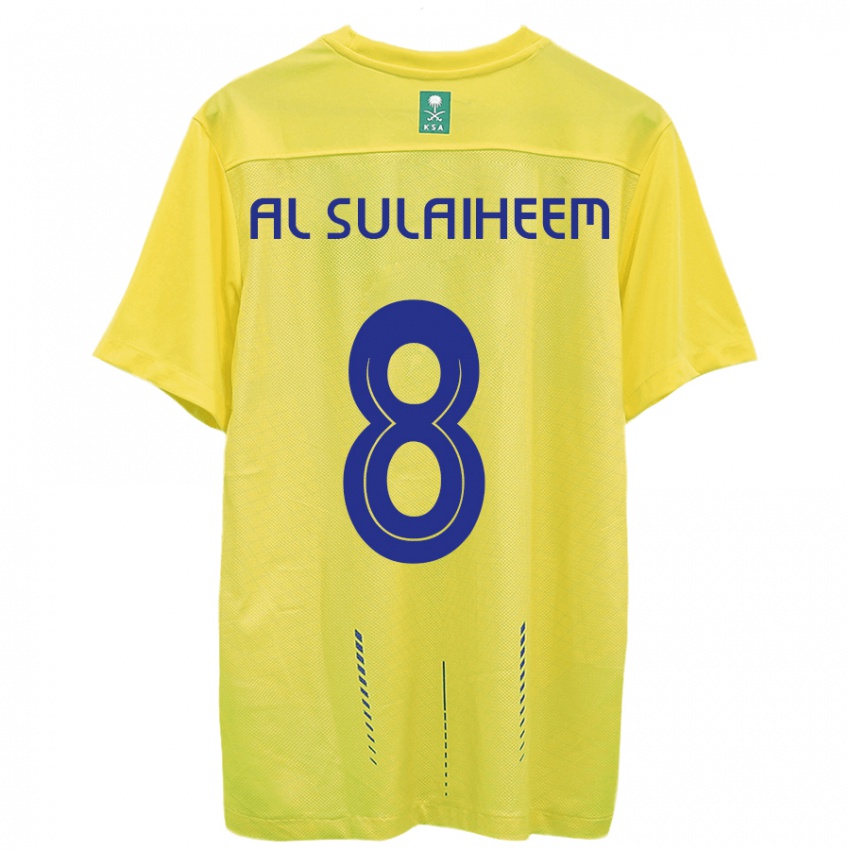 Mujer Camiseta Abdulmajeed Al-Sulaiheem #8 Amarillo 1ª Equipación 2023/24 La Camisa Perú