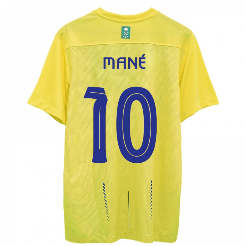 Mujer Camiseta Sadio Mane #10 Amarillo 1ª Equipación 2023/24 La Camisa Perú