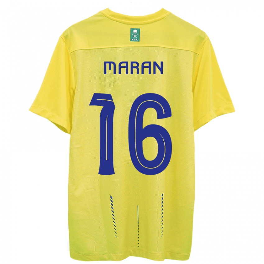 Mujer Camiseta Mohammed Maran #16 Amarillo 1ª Equipación 2023/24 La Camisa Perú