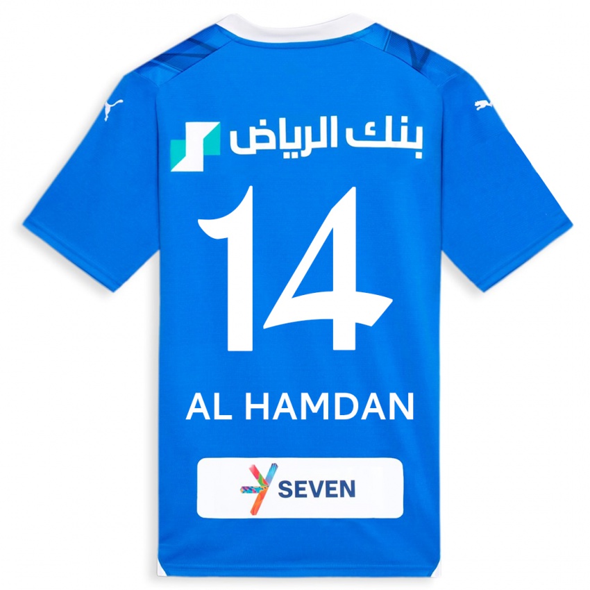 Mujer Camiseta Abdullah Al-Hamdan #14 Azul 1ª Equipación 2023/24 La Camisa Perú