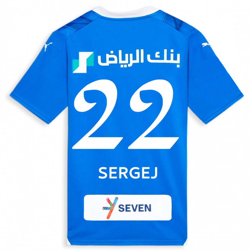 Mujer Camiseta Sergej Milinkovic-Savic #22 Azul 1ª Equipación 2023/24 La Camisa Perú