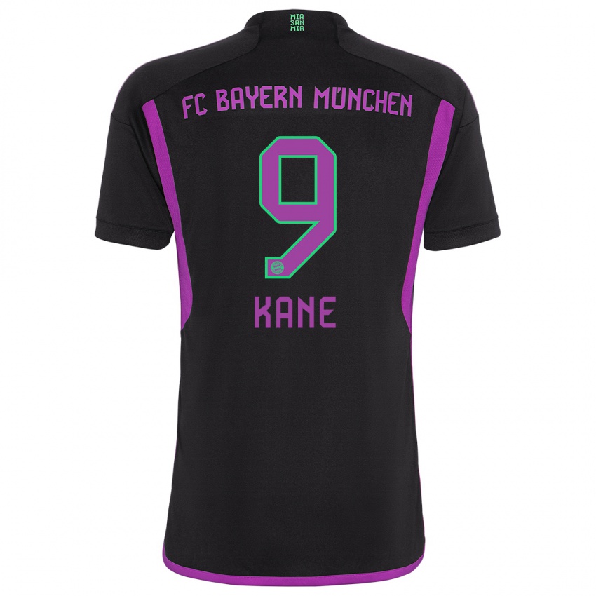 Mujer Camiseta Harry Kane #9 Negro 2ª Equipación 2023/24 La Camisa Perú