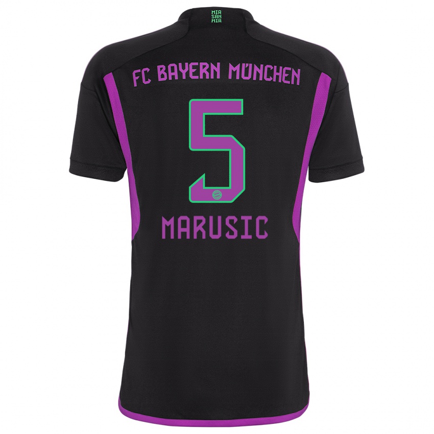 Mujer Camiseta Gabriel Marusic #5 Negro 2ª Equipación 2023/24 La Camisa Perú