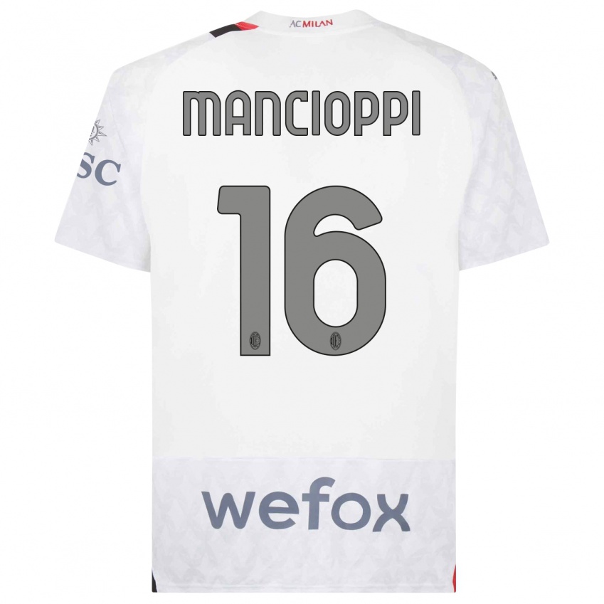 Mujer Camiseta Tommaso Mancioppi #16 Blanco 2ª Equipación 2023/24 La Camisa Perú