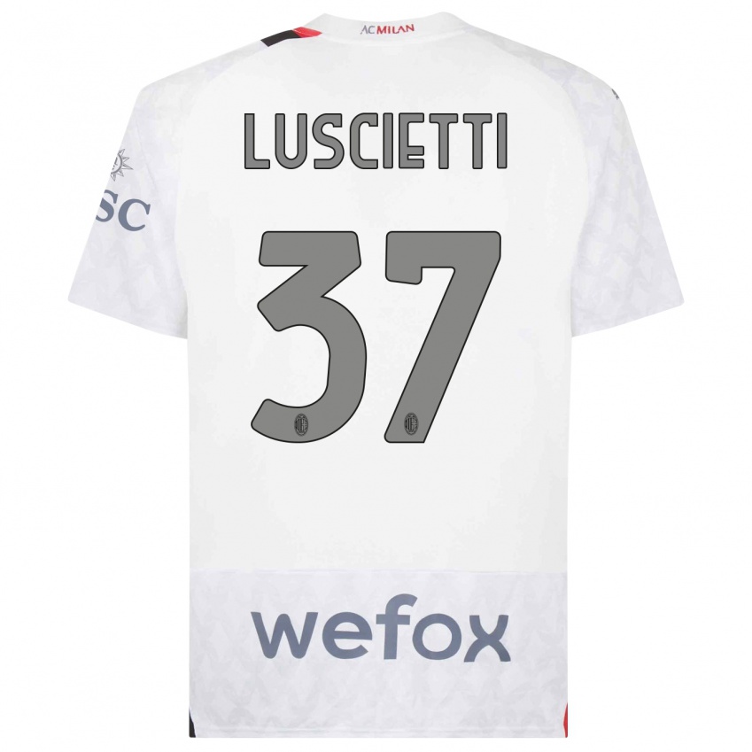 Mujer Camiseta Abebe Luscietti #37 Blanco 2ª Equipación 2023/24 La Camisa Perú